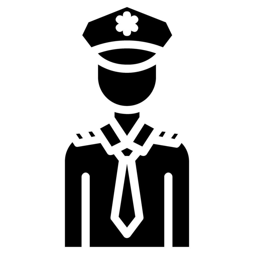 Polizist Benutzerbild Vektor Glyphe Symbol