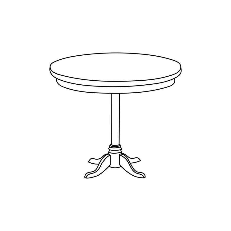 minimalistisk runda tabell linje enkel interiör logotyp. kreativ linje konst stil begrepp för möbel interiör mall vektor