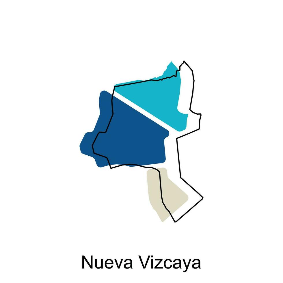 Karta av nueva vizcaya vektor design mall, nationell gränser och Viktig städer illustration
