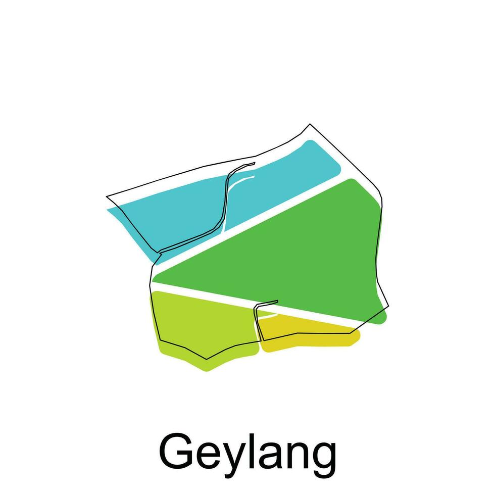 Vektor Karte von geylang bunt Illustration Vorlage Design auf Weiß Hintergrund