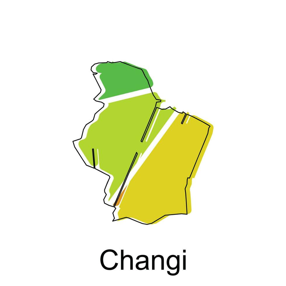 Karta av changi vektor design mall, nationell gränser och Viktig städer illustration