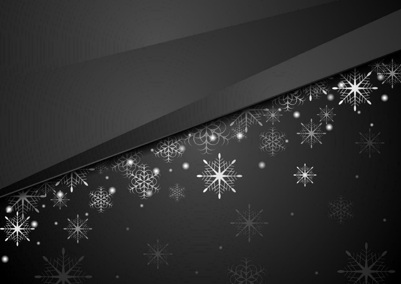 svart abstrakt snöflingor jul företags- bakgrund vektor