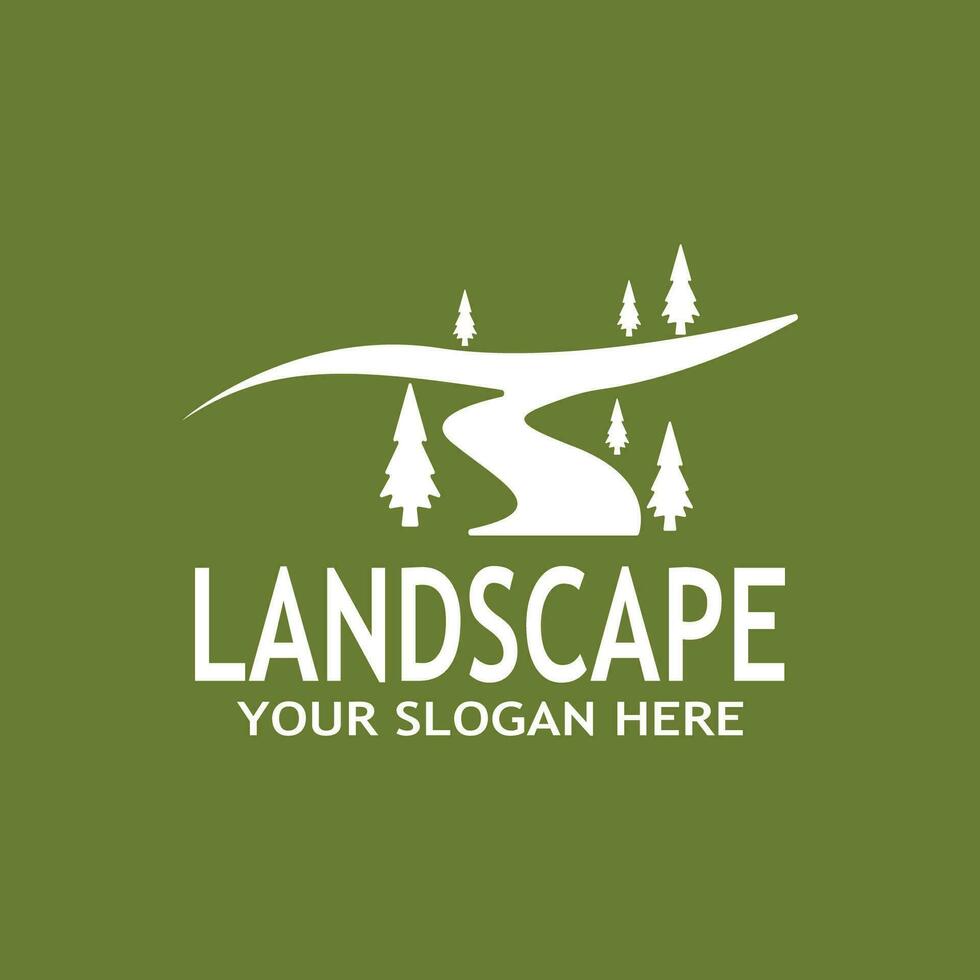 einfach Natur Landschaft Logo Vektor Illustration