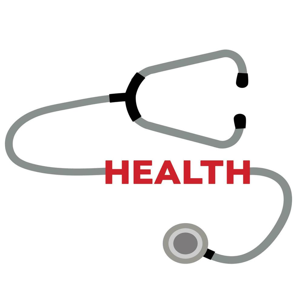 Stethoskop mit Gesundheit Text Logo vektor