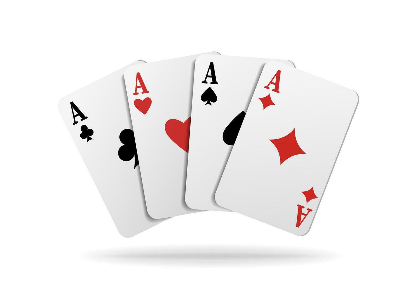 3d realistisch Vektor Symbol einstellen von As spielen Karten. isoliert auf Weiß Hintergrund.