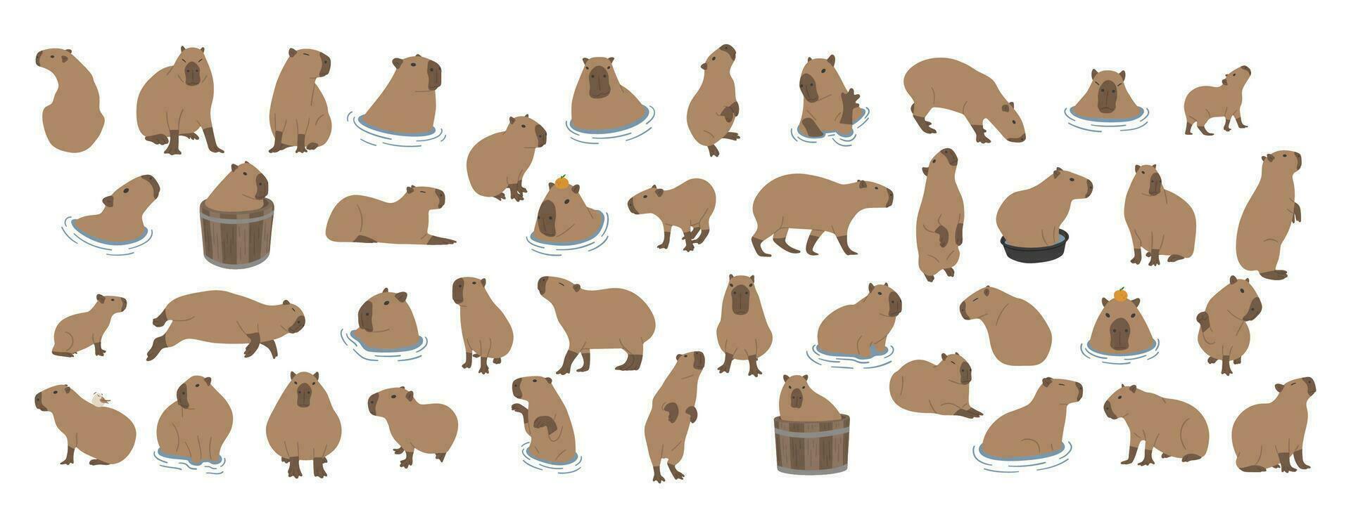 capybara samling söt vektor