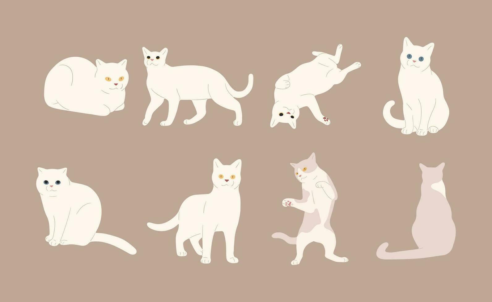 vit katt grupp vektor