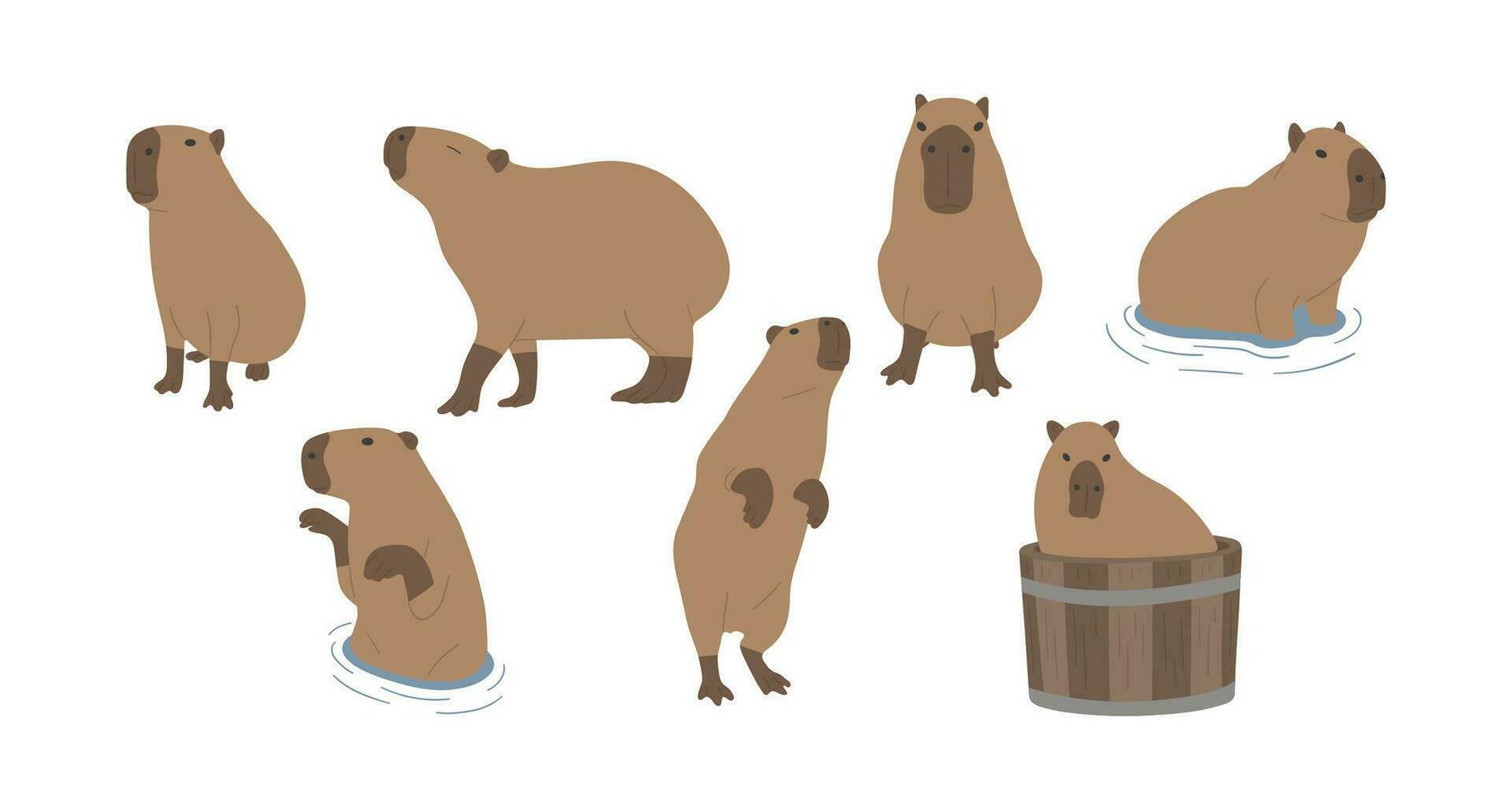 capybara grupp söt vektor