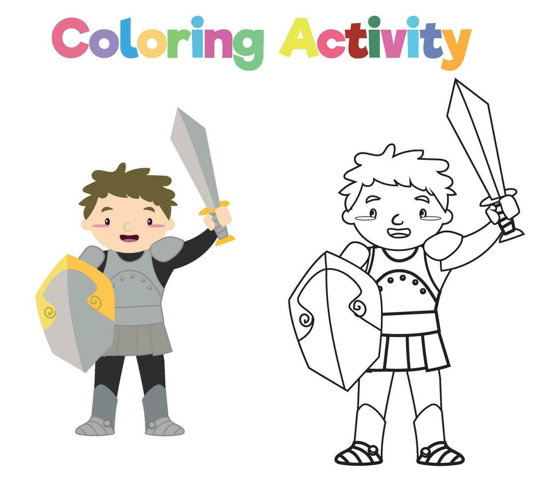 färg aktivitet för barn. färg fe- berättelse medeltida rike. vektor fil.