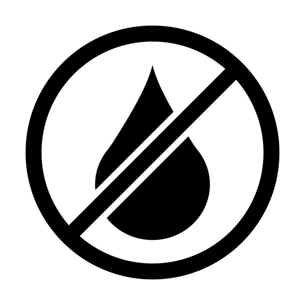 Nein Wasser Vektor Glyphe Symbol zum persönlich und kommerziell verwenden.