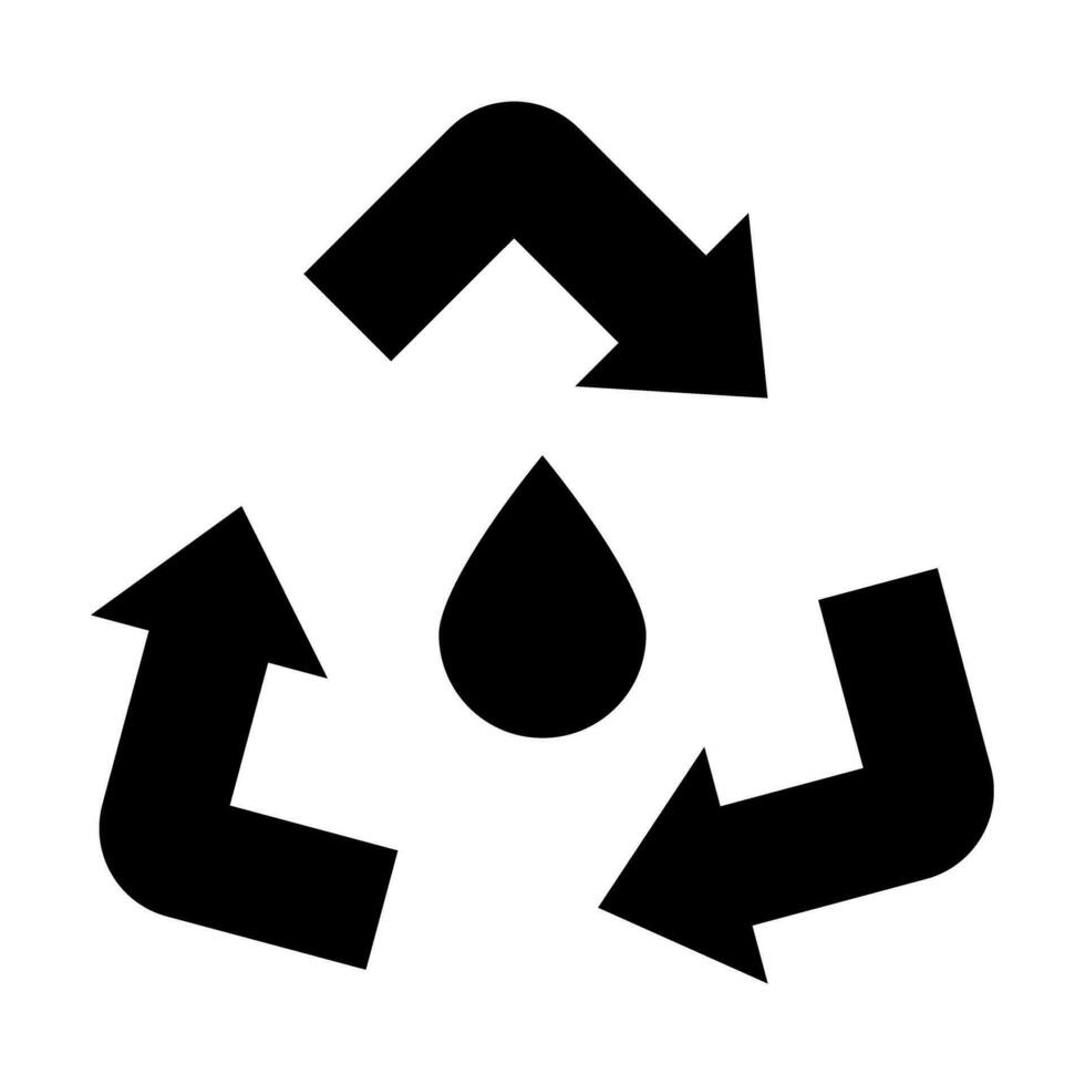 Wasser recyceln Vektor Glyphe Symbol zum persönlich und kommerziell verwenden.