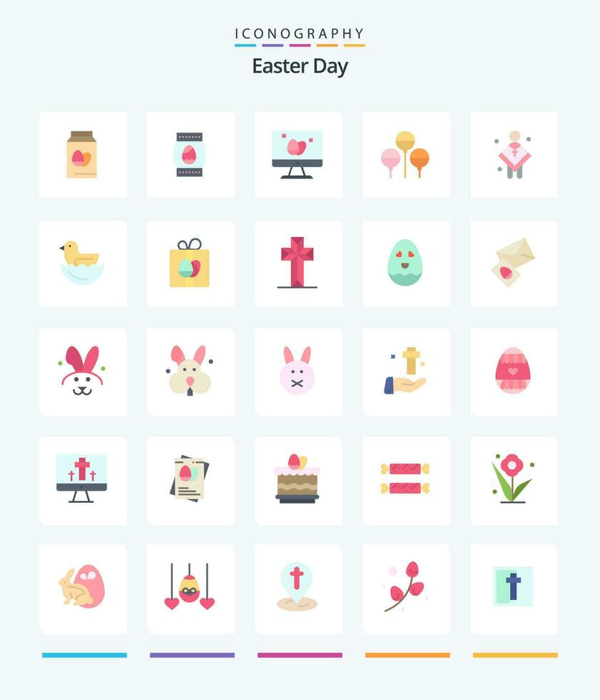 kreativ Ostern 25 eben Symbol Pack eine solche wie Ei. Prediger. bloon. Mann. Kirche vektor