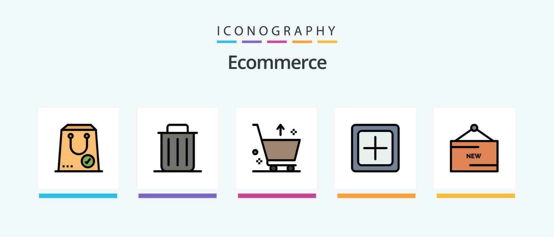 E-Commerce Linie gefüllt 5 Symbol Pack einschließlich Handel. Kasten. Paket. Paket. Handel. kreativ Symbole Design vektor