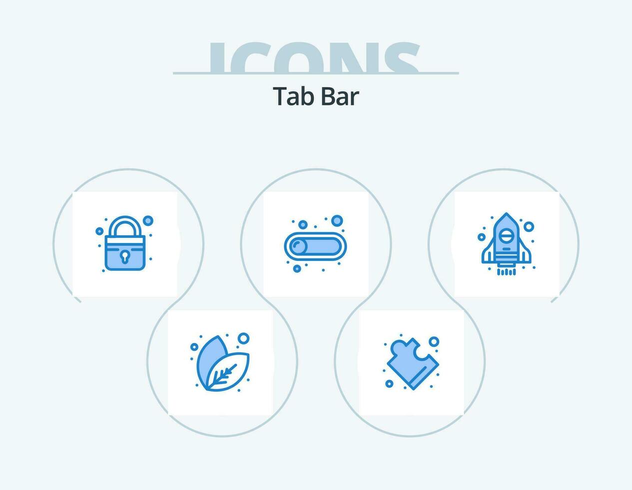 Tab Bar Blau Symbol Pack 5 Symbol Design. . Start-up. sicher. Raumschiff. Umschalten vektor