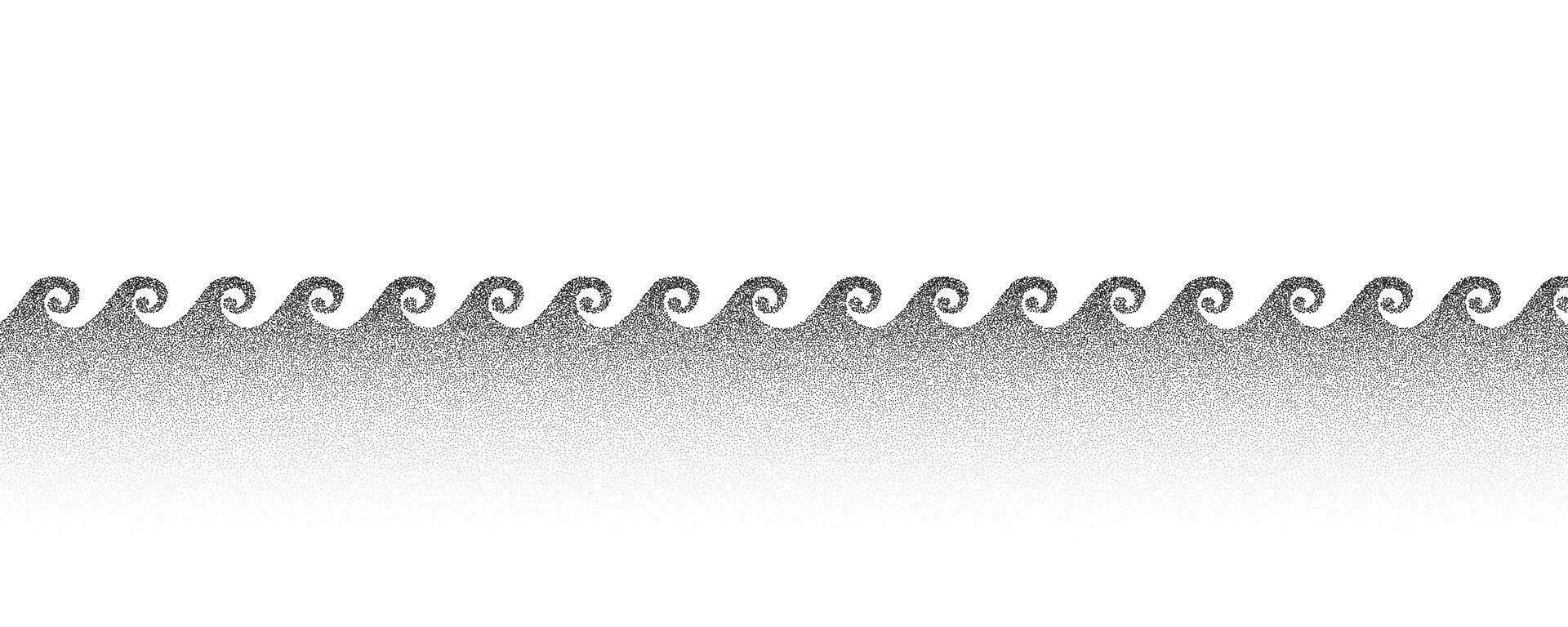 griechisch Welle Grenze. Wasser Mäander Muster. uralt tüpfeln Marine Hintergrund. Ozean und Meer Grunge Ornament. Vektor Hintergrund