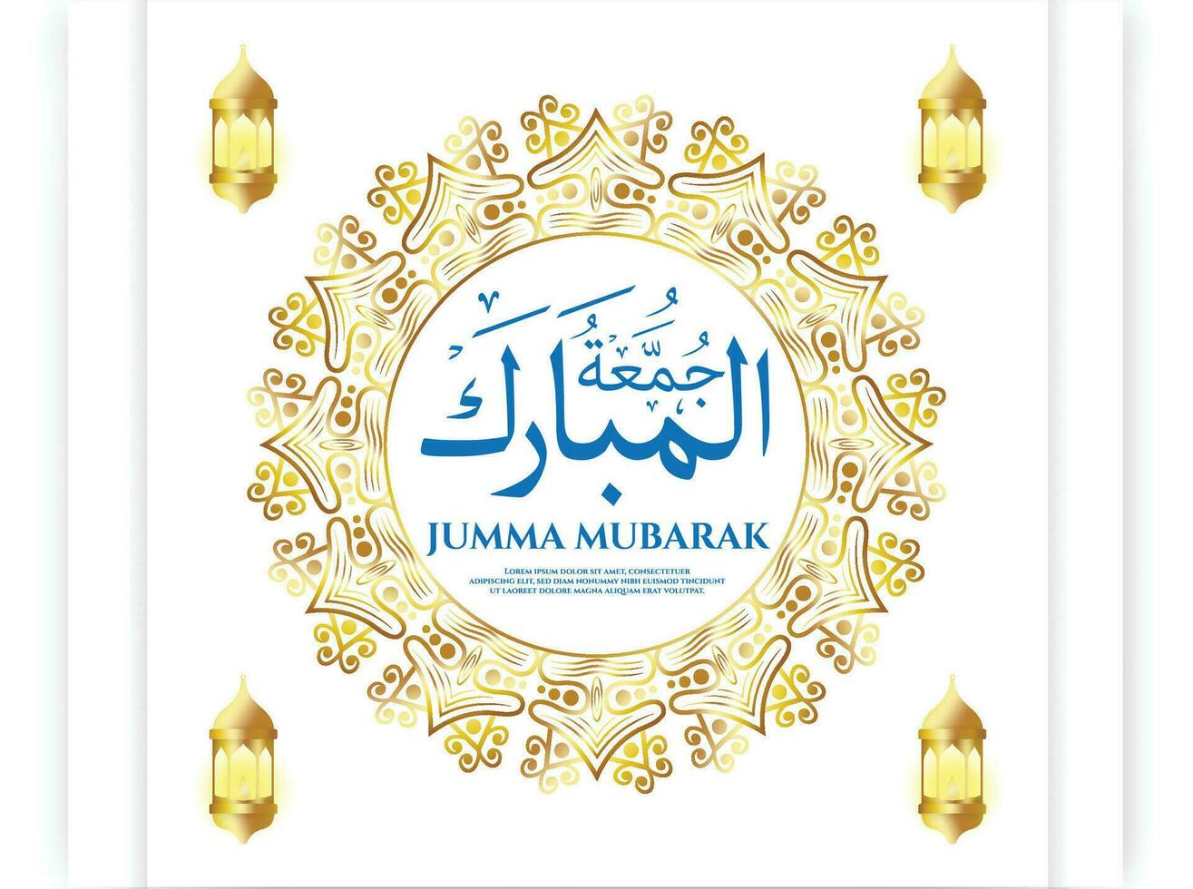 vektor illustration av jumma mubarak kalligrafi gyllene jummah dag bakgrund eller posta design, hälsning kort, fredag de dag av välsignelse för muslims