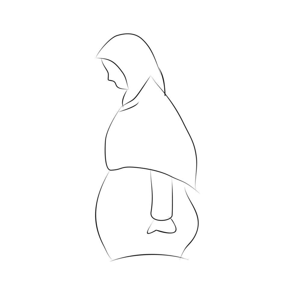 illustration och linje konst av gravid kvinnor vektor