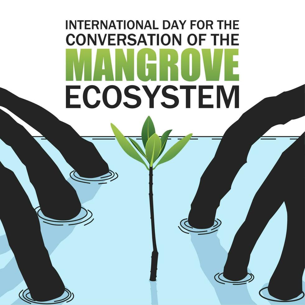Konversation von das Mangrove Ökosystem Tag. Vektor Illustration. geeignet zum Poster, Banner, Kampagne und Gruß Karte.
