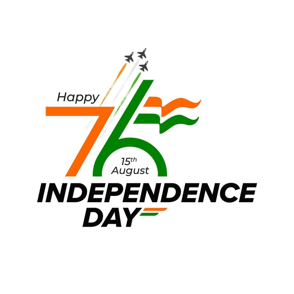Lycklig indisk oberoende dag vektor hälsning med text