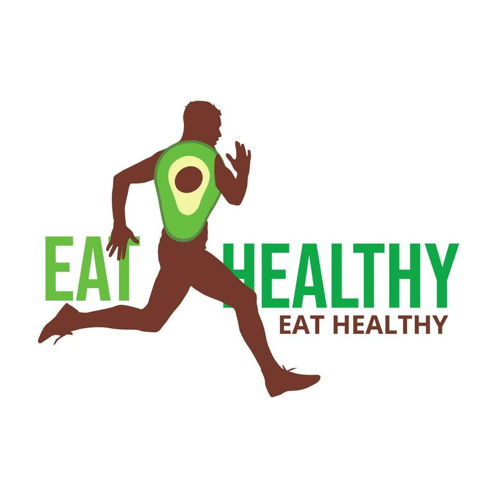 hälsa näring löpare logotyp vektor