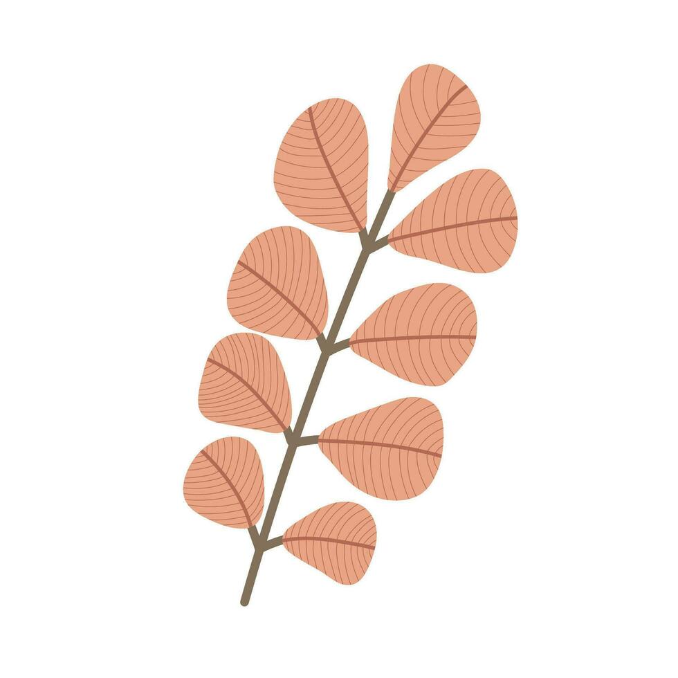 einfach Herbst Zweig mit Blätter. Hand gezeichnet Element zum Herbst dekorativ Design, Halloween Einladung vektor