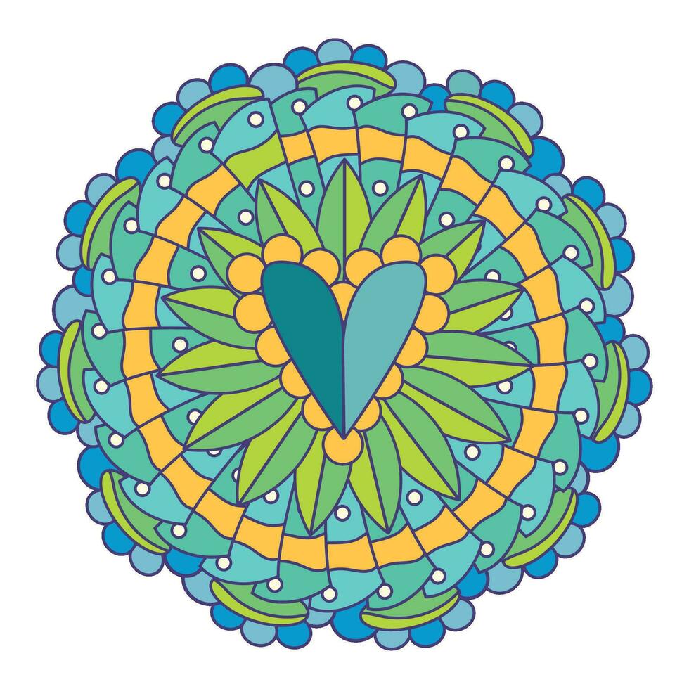 isoliert beschwingt farbig Mandala Muster Vektor Illustration