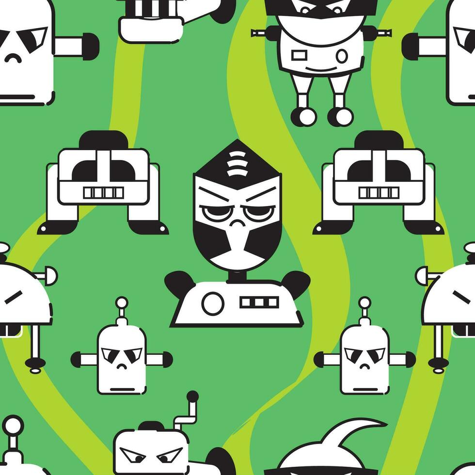 Muster Hintergrund mit Roboter Spielzeug Symbole Vektor Illustration