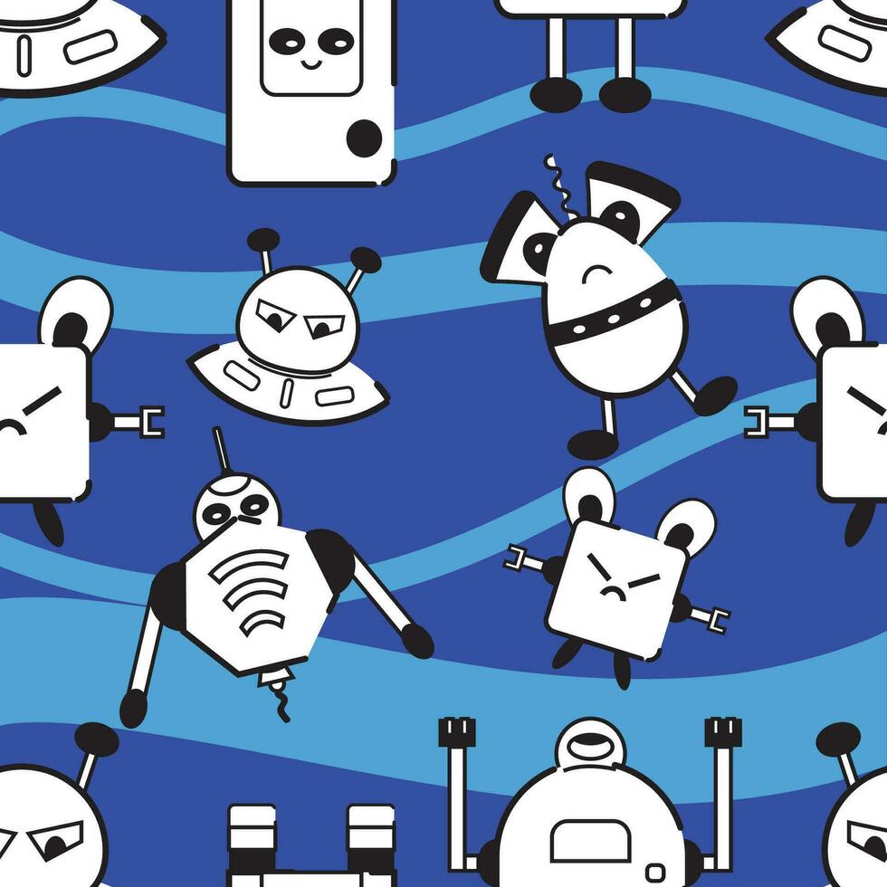 Muster Hintergrund mit Roboter Spielzeug Symbole Vektor Illustration
