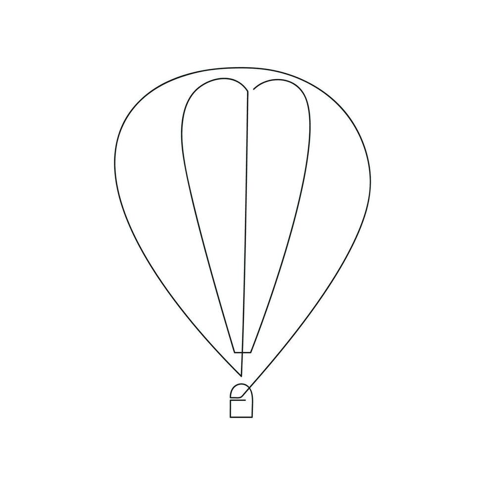 aerostat dragen i ett kontinuerlig linje. ett linje teckning, minimalism. vektor illustration.