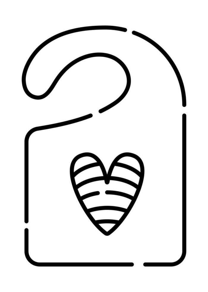 Tür Zeichen, Herz mit Regenbogen, lgbt Symbol, Vektor schwarz Linie Illustration