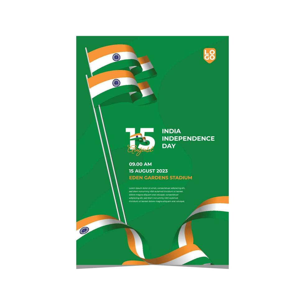 Indien Unabhängigkeit Tag Banner Vorlage vektor