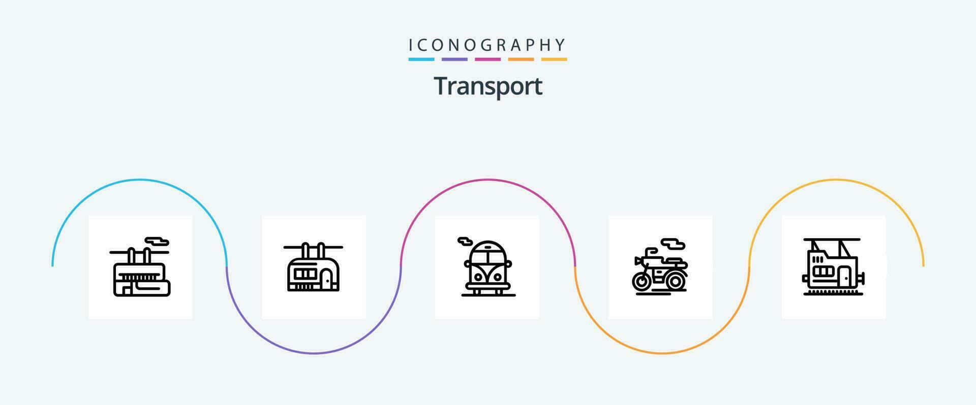transport linje 5 ikon packa Inklusive . skoter. transport vektor
