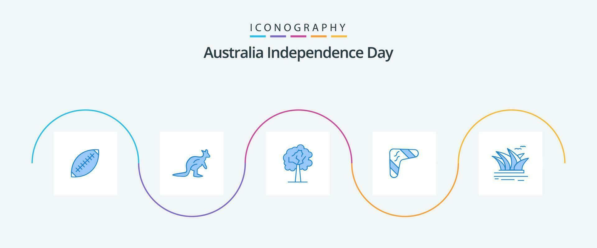 Australien oberoende dag blå 5 ikon packa Inklusive australiska. tillväxt. Australien. växt. trave vektor
