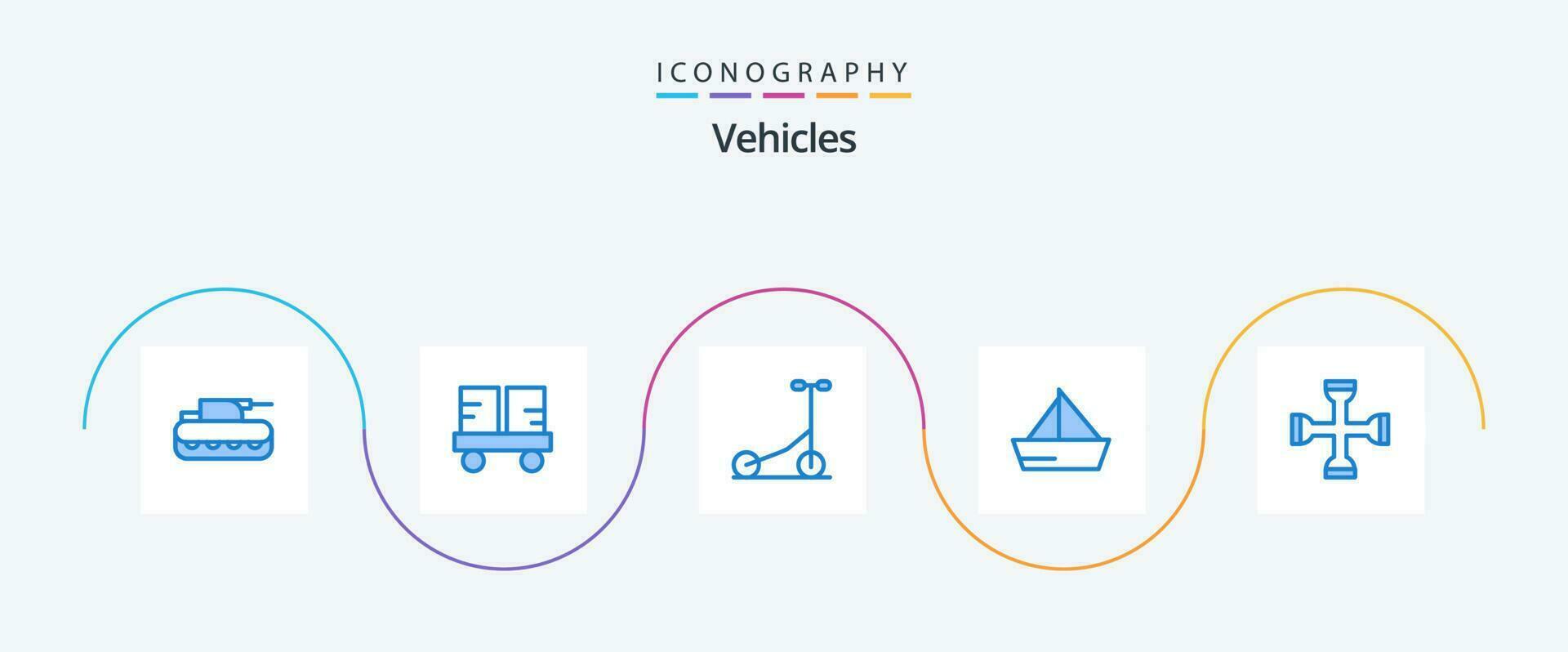 Fahrzeuge Blau 5 Symbol Pack einschließlich Kreuz. Fahrzeuge. Aufzug LKW. Schiff. Boot vektor