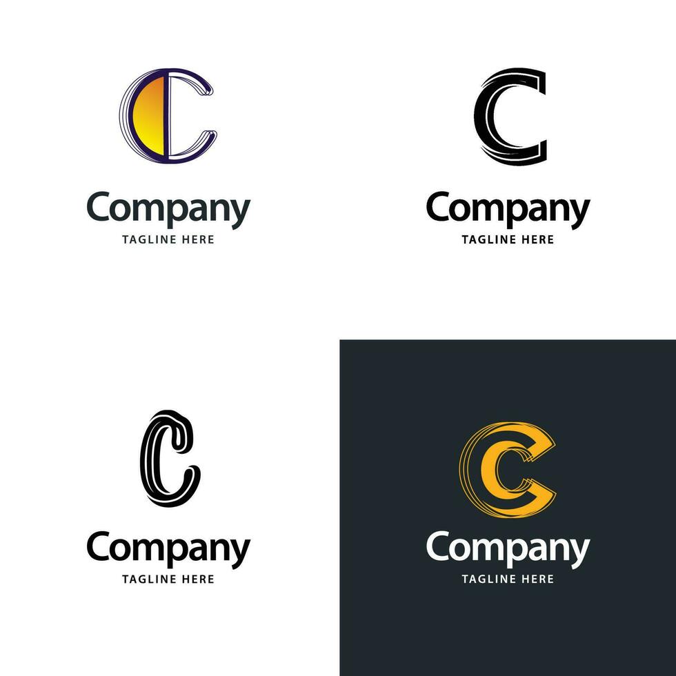brev c stor logotyp packa design kreativ modern logotyper design för din företag vektor