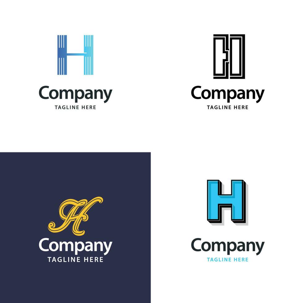 Buchstabe h großes Logo-Pack-Design kreatives modernes Logo-Design für Ihr Unternehmen vektor