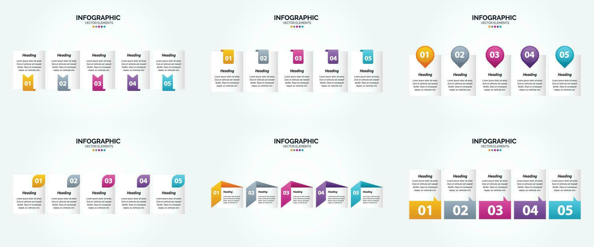 flaches Designset der Vektorillustrations-Infografiken für Werbebroschürenflieger und -zeitschrift vektor