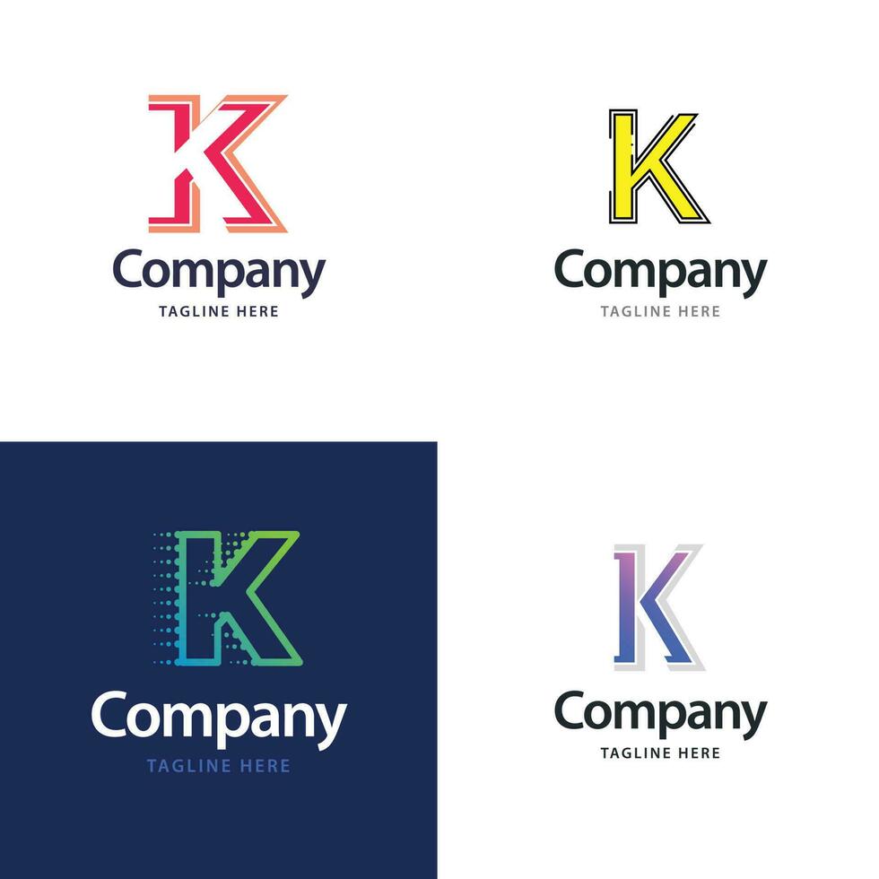 brev k stor logotyp packa design kreativ modern logotyper design för din företag vektor