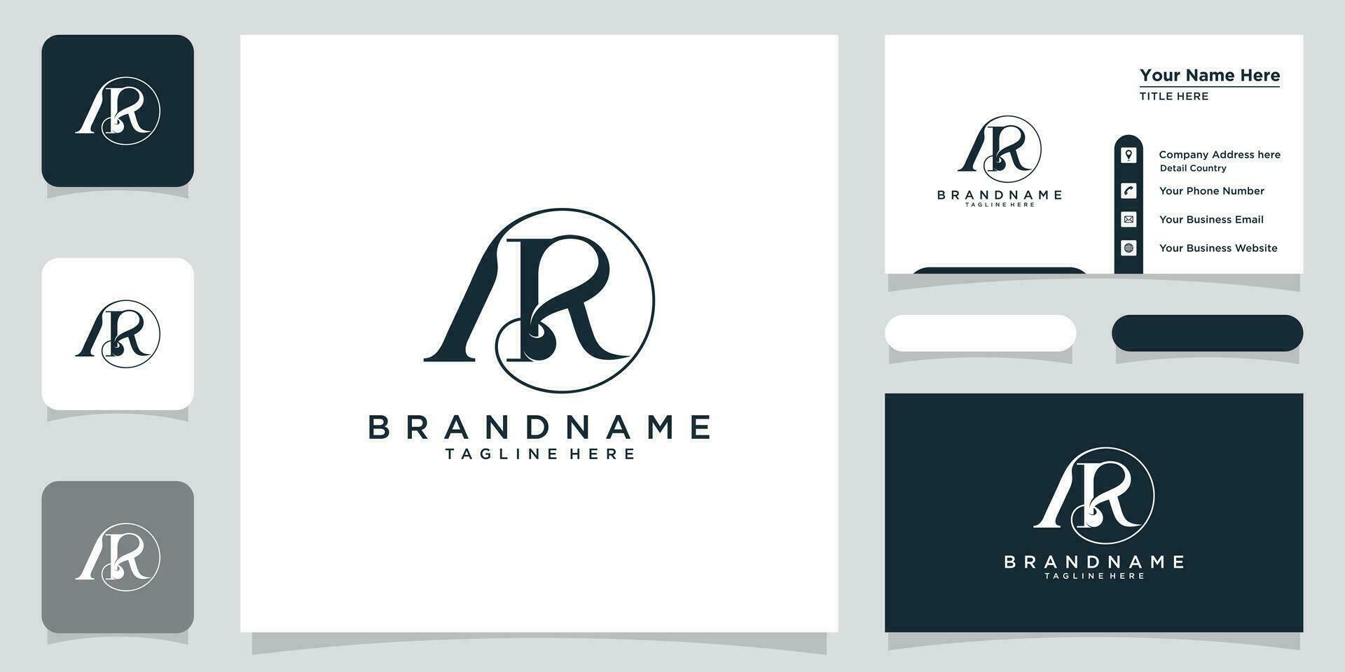Initiale Brief ar Typografie Logo Design Vektor mit Geschäft Karte Design Prämie Vektor