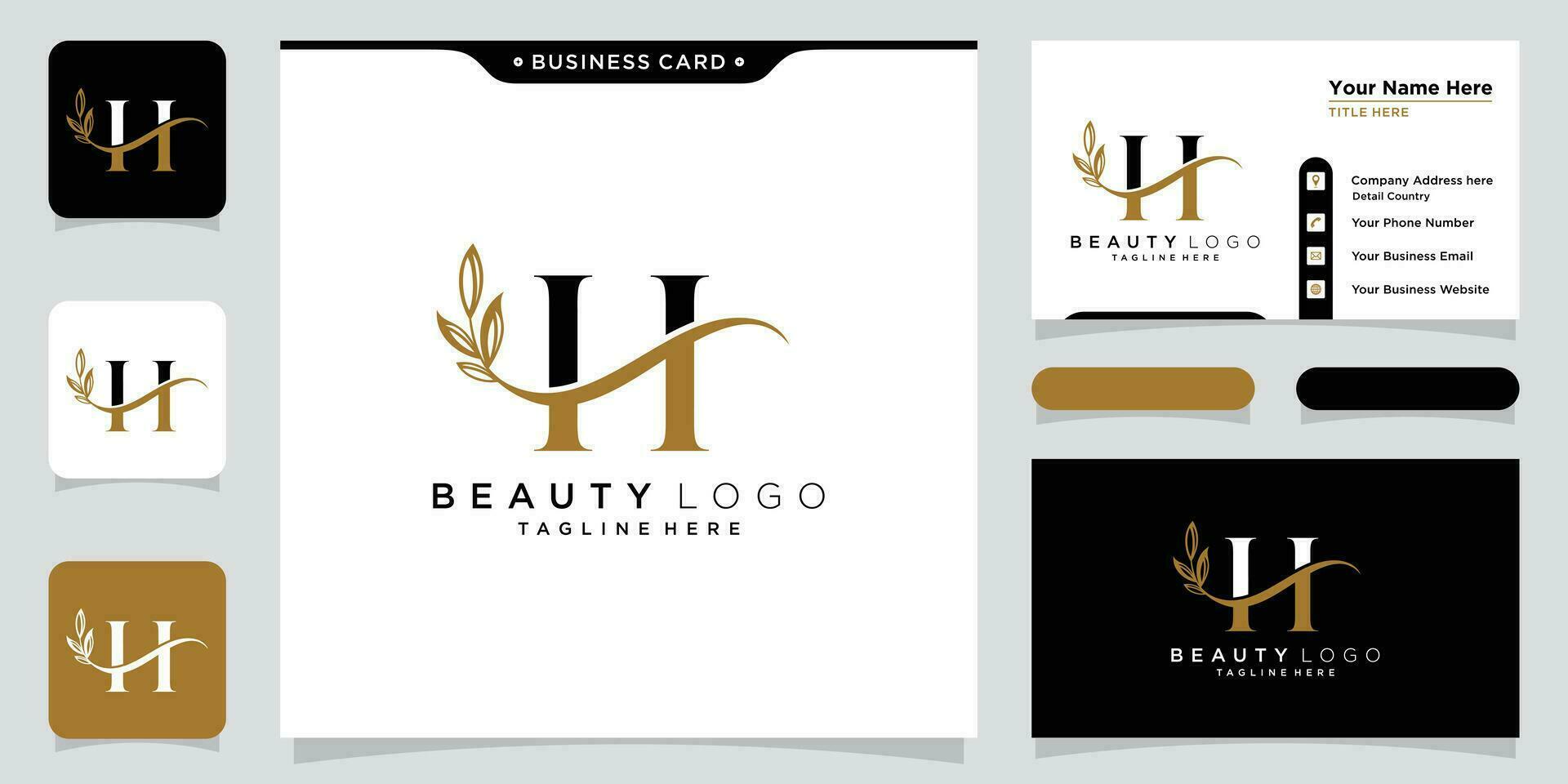 Initiale h Brief Logo Design Vektor Vorlage