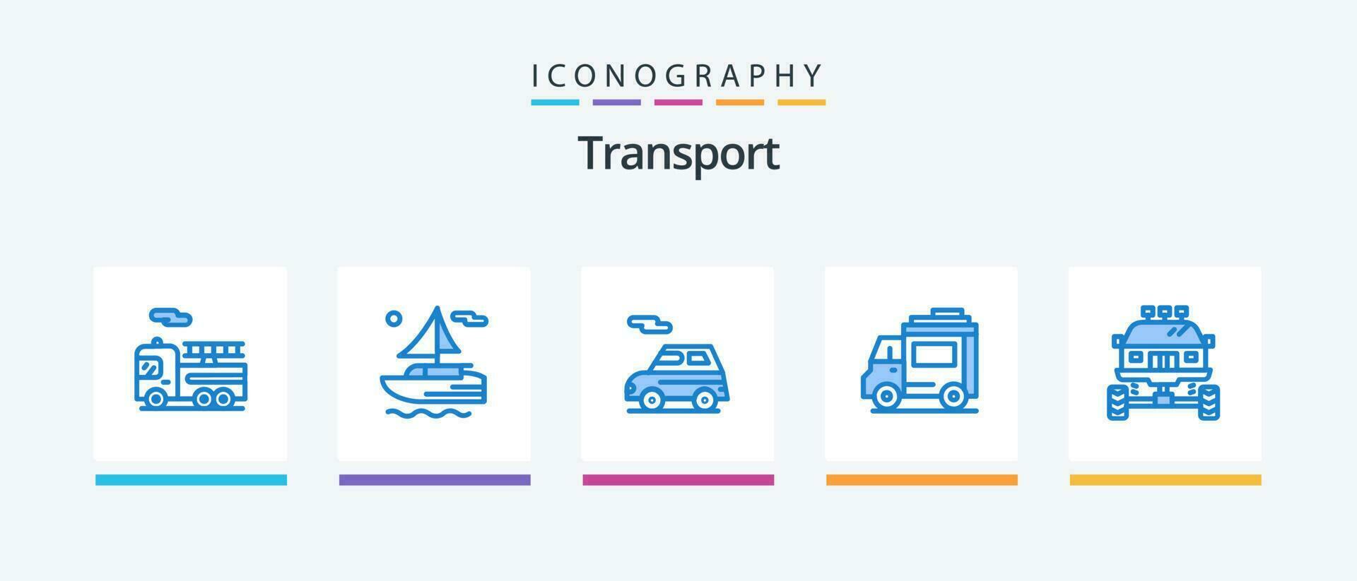 transport blå 5 ikon packa Inklusive smuts. cykel. transport. bil. människor. kreativ ikoner design vektor