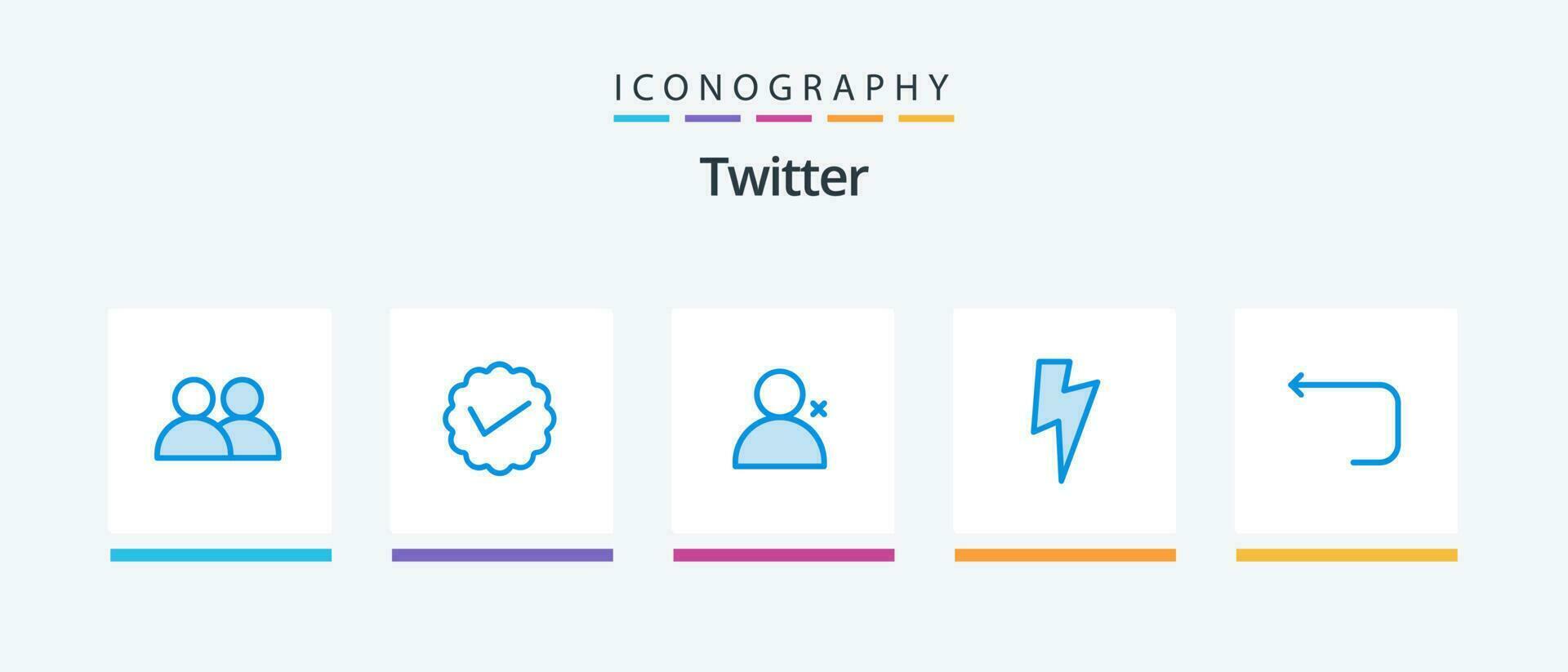 Twitter blå 5 ikon packa Inklusive slinga pil. pil. Twitter. media. Twitter. kreativ ikoner design vektor