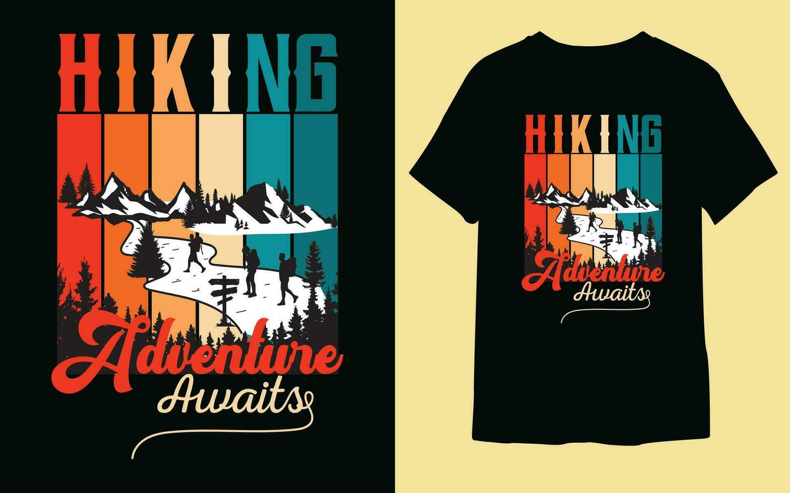 Beste Wandern Jahrgang T-Shirt Design, gehen Wandern ,Camping T-Shirt Design ,Männer Wandern T-Shirt Design. vektor