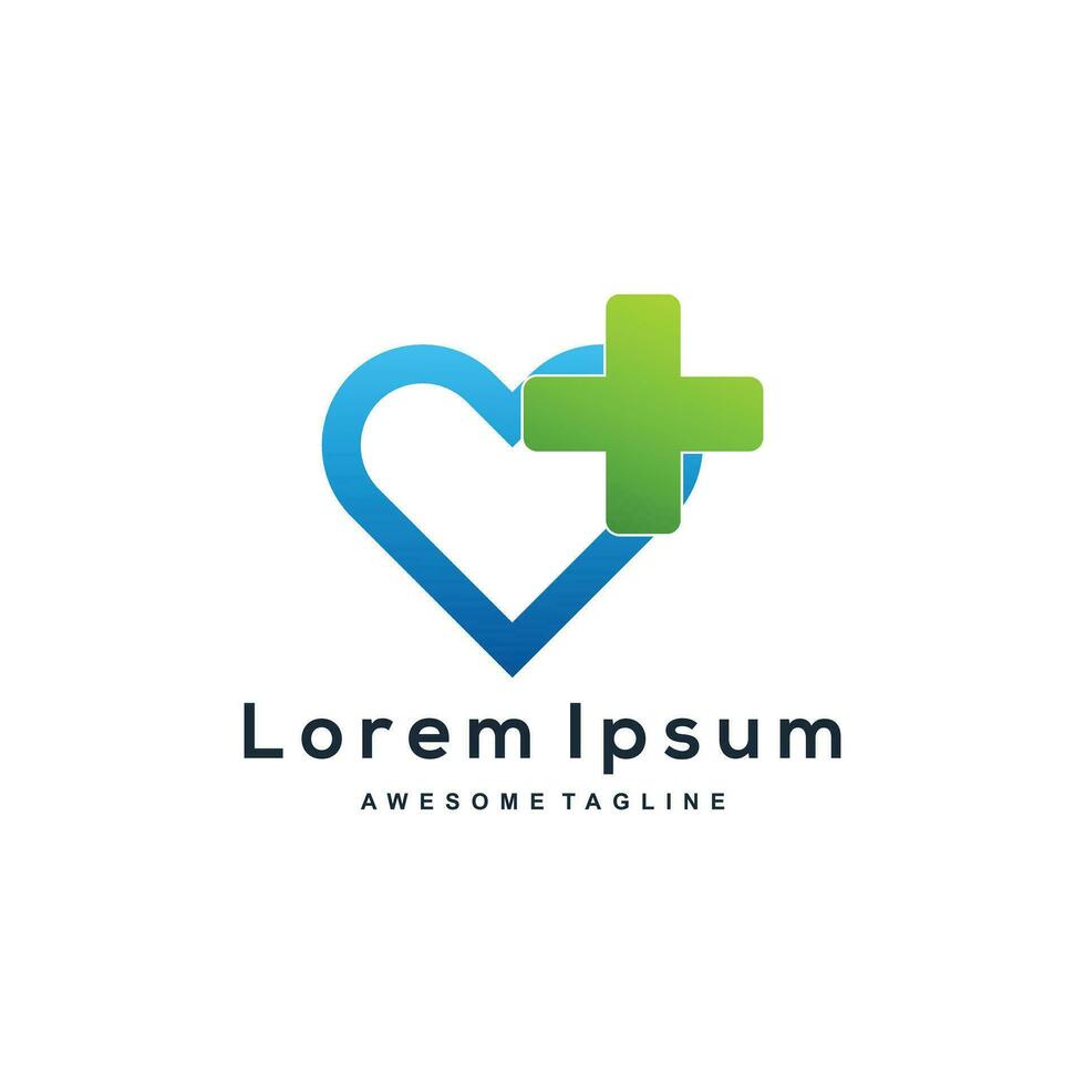 kärlek medicinsk logotyp vektor