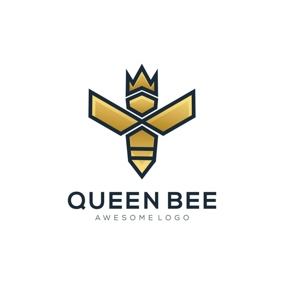 drottning bi logotyp Färg vektor