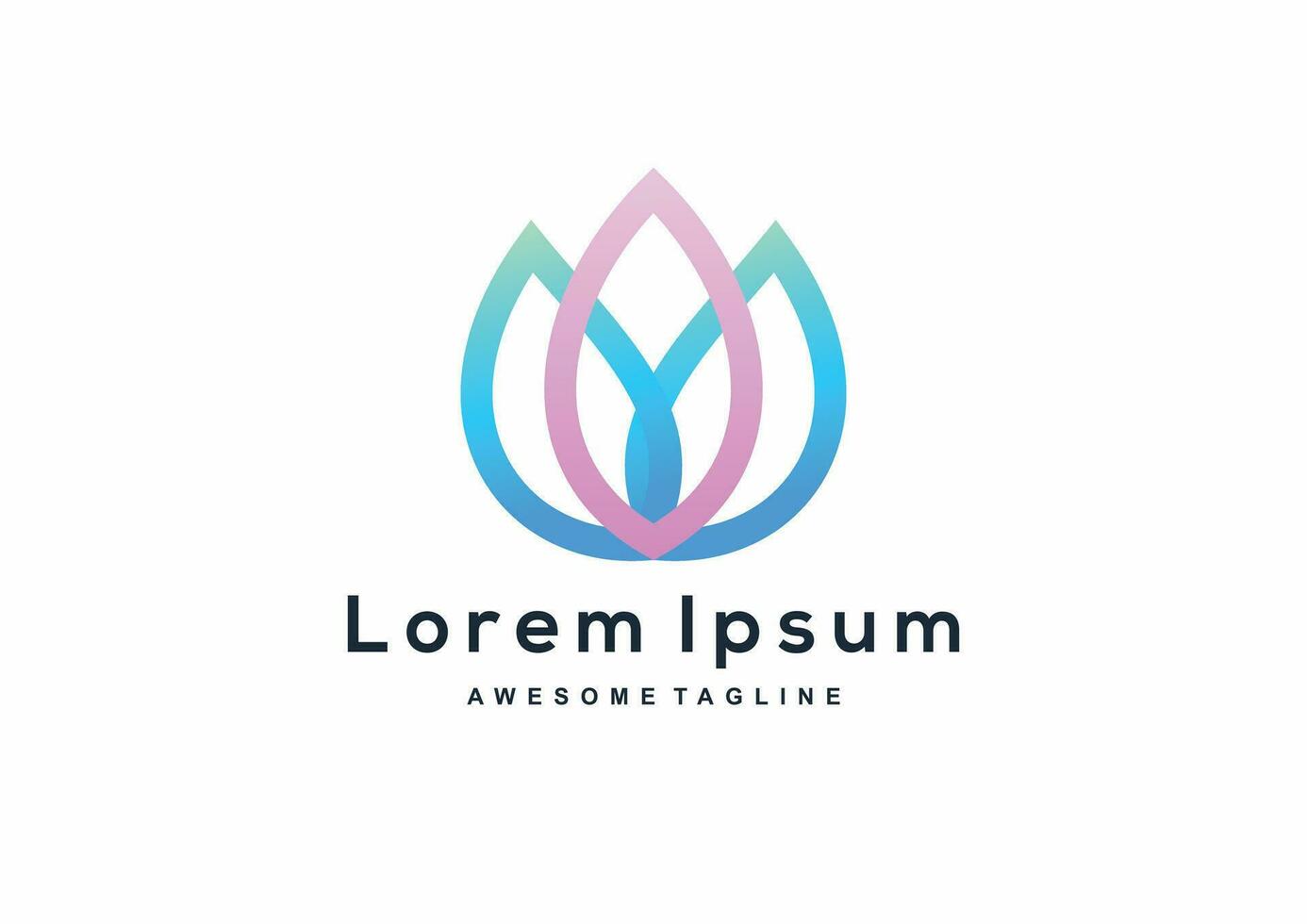 färgrik lotus logotyp design inspiration vektor