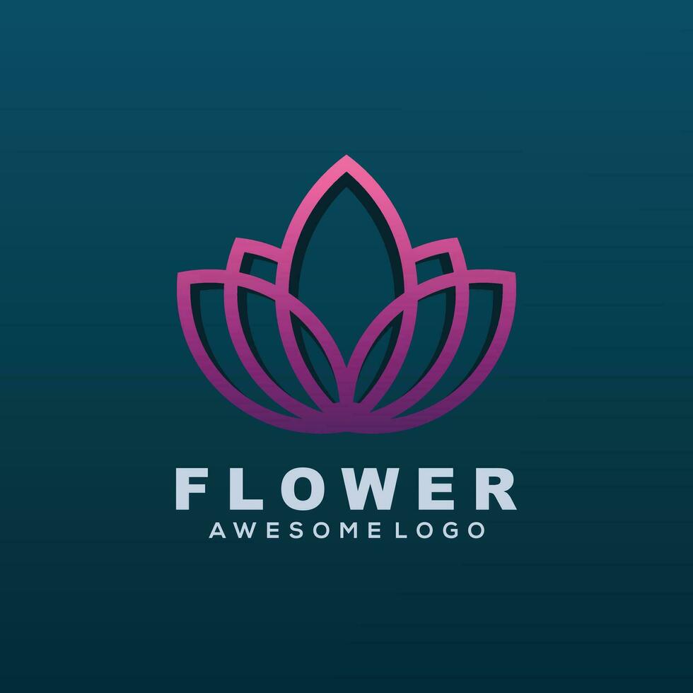 Vektor Logo Illustration Blume Linie Kunst Stil