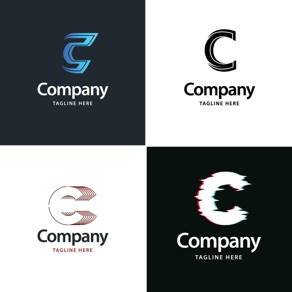 brev c stor logotyp packa design kreativ modern logotyper design för din företag vektor
