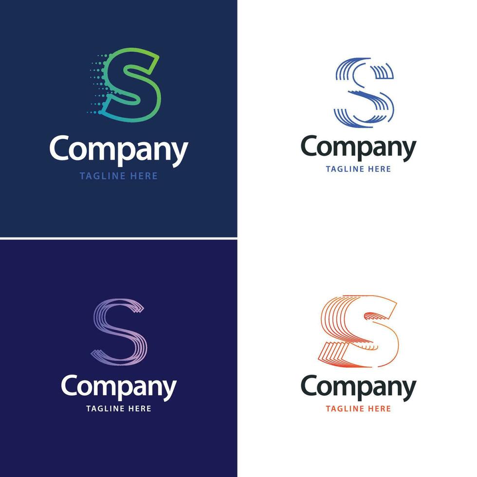 Buchstabe s großes Logo-Pack-Design kreatives modernes Logo-Design für Ihr Unternehmen vektor