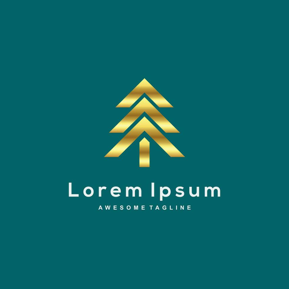 Luxus Unternehmen Baum Gold Farbe Logo Vorlage vektor